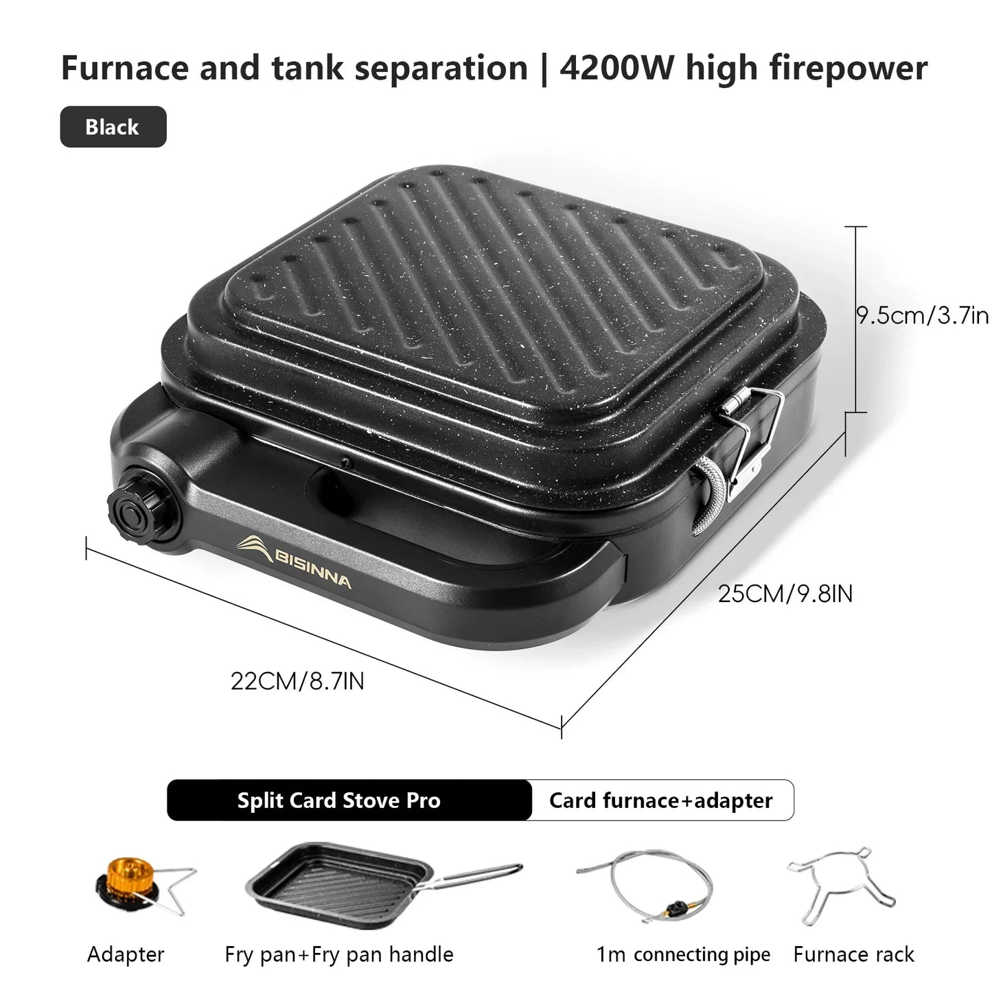 4200W Camping Gas Stove Black Camp Cooking - Tophatter Daily Deals