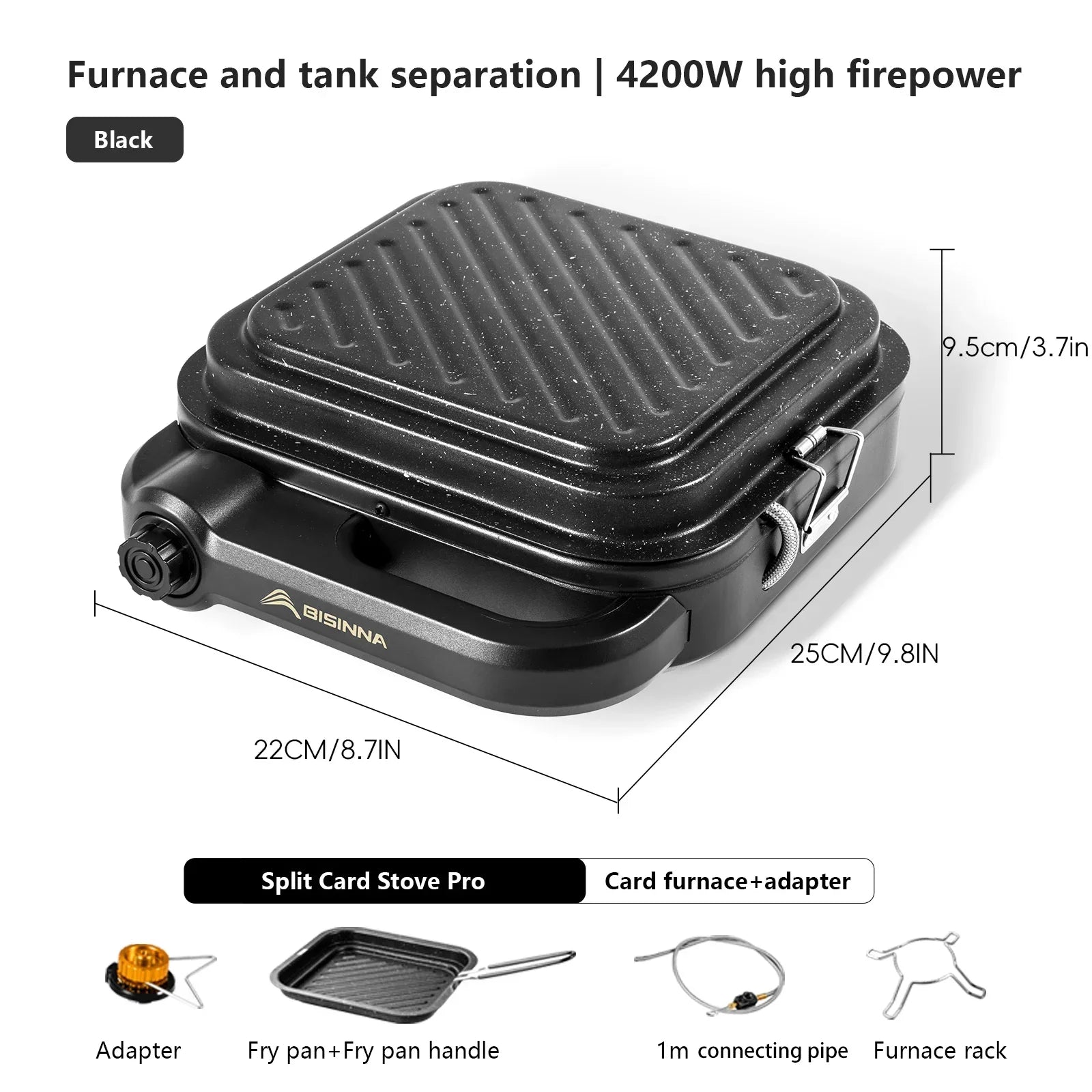 4200W Camping Gas Stove Black Camp Cooking - Tophatter Daily Deals