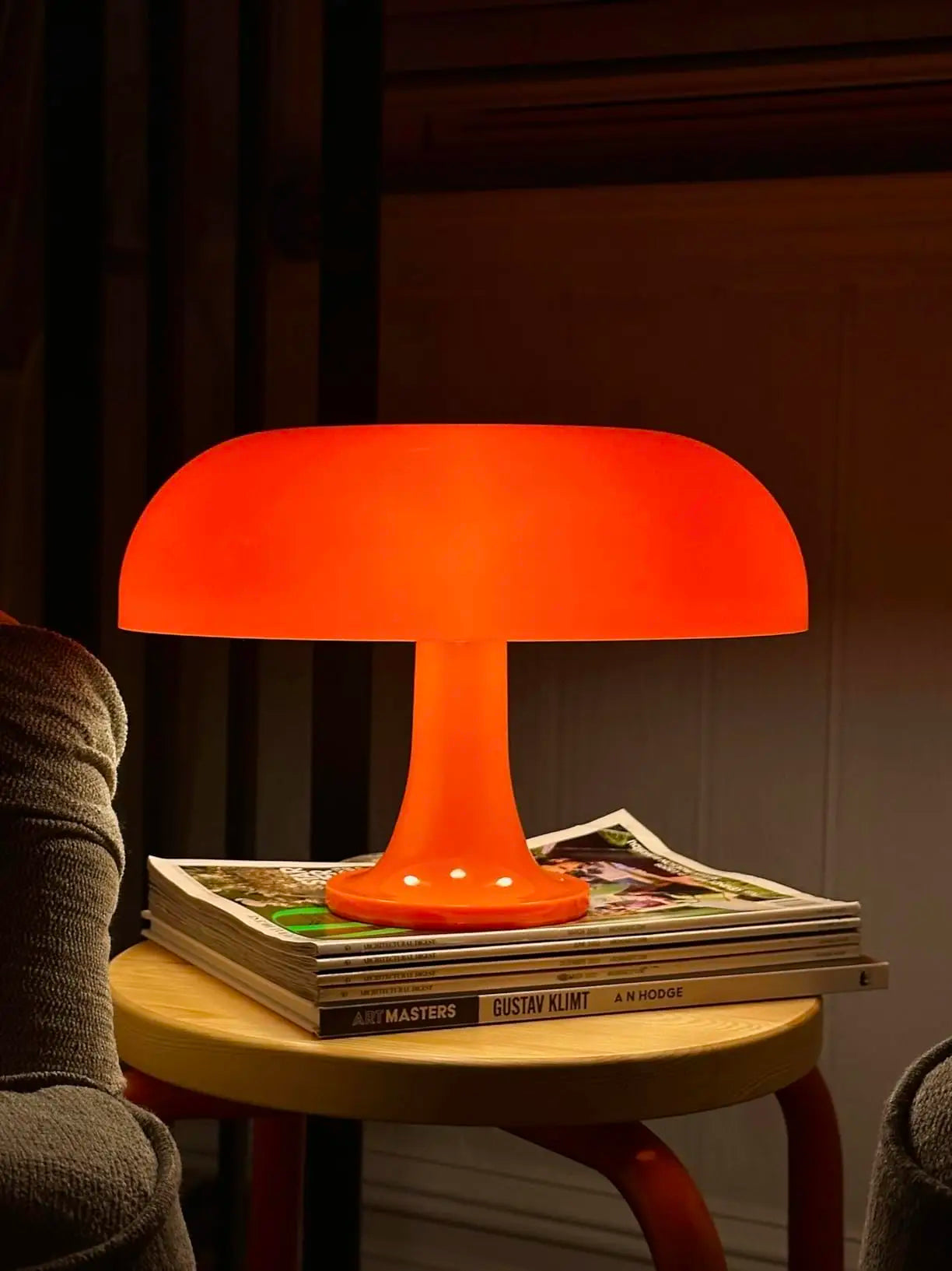 Japandi LED Mushroom Table Lamp Ivory Minimalist Bedside Lighting - Tophatter Daily Deals