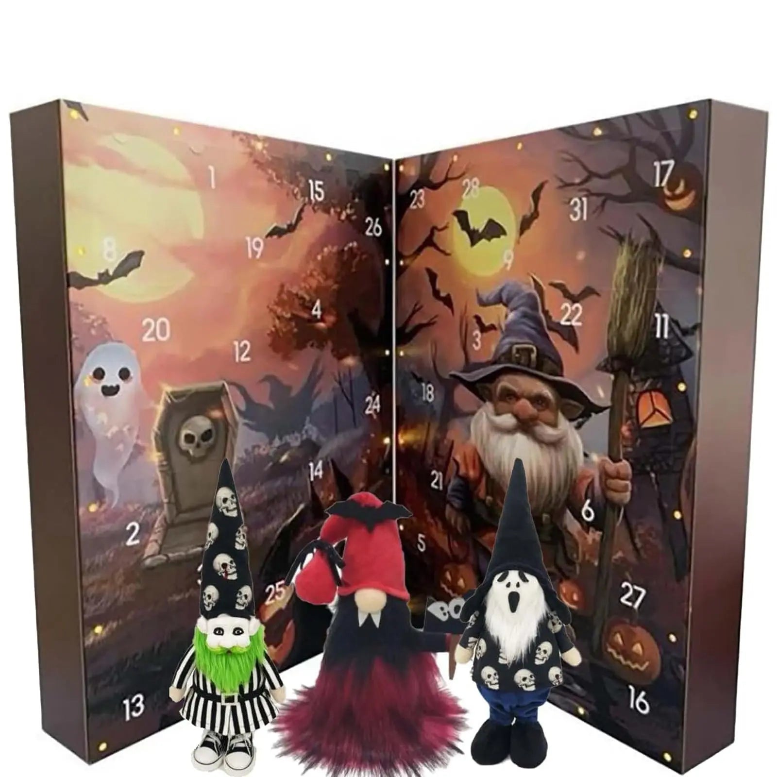 Halloween Gnome Countdown Calendar 24 Day Decor 2025 C - Tophatter Daily Deals