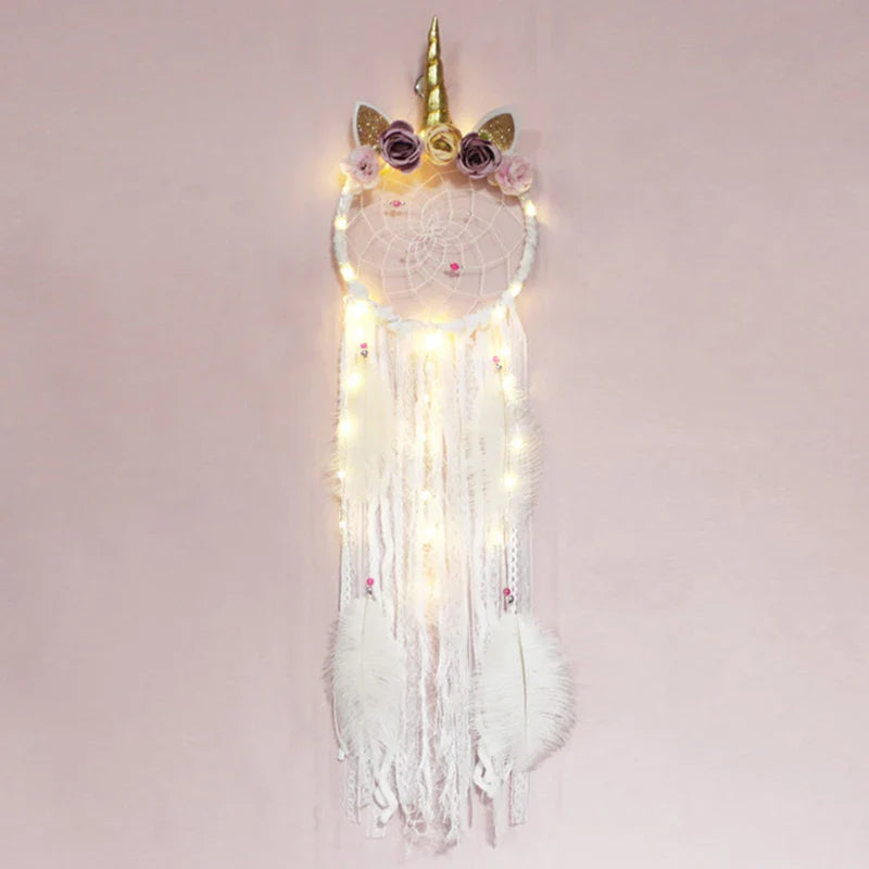 Unicorn Dream Catcher C-White With light Mythical - Tophatter Daily Deals