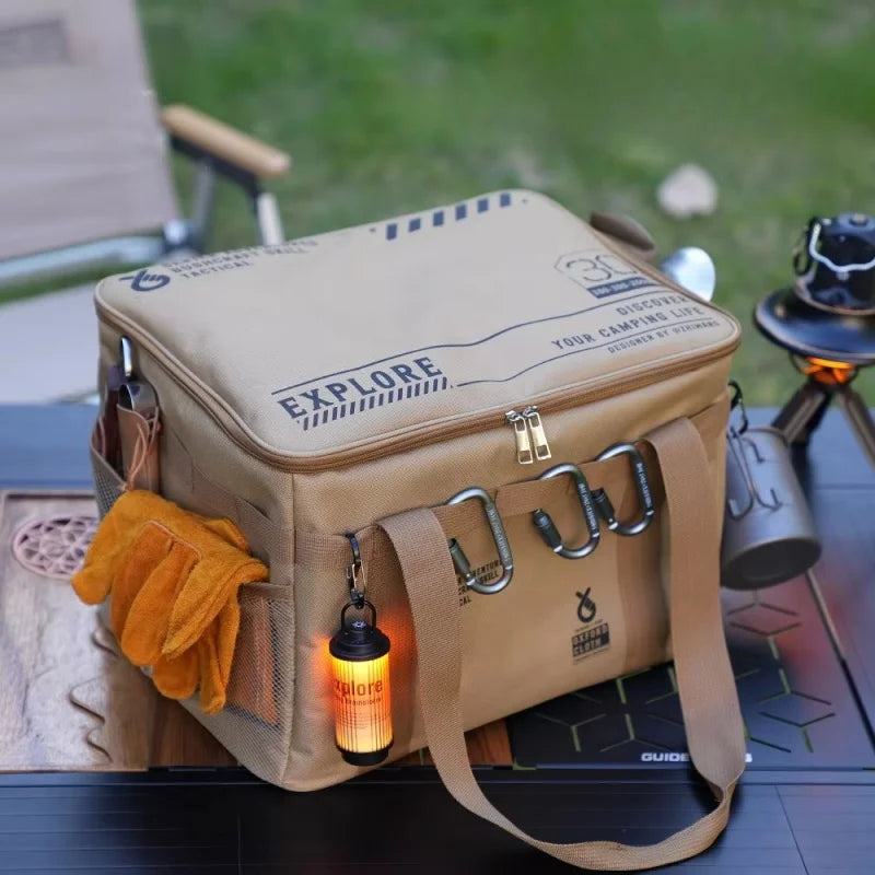 42L Camping Tactical Storage Bag Khaki Camping & Hiking - Tophatter Daily Deals