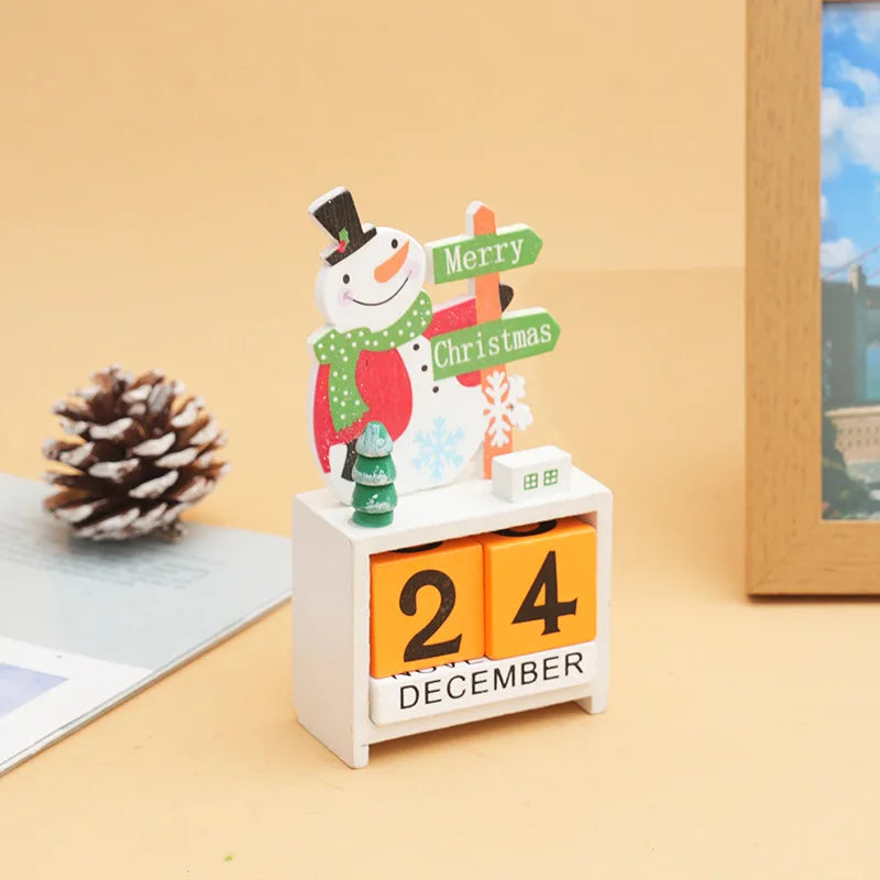 Christmas Wooden Countdown Calendar Ornament Tabletop Decor - Tophatter Daily Deals