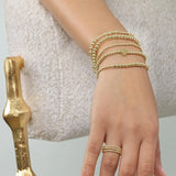 Gold Plated Cross Beaded Bracelet Stackable Hypoallergenic - Tophatter Daily Deals