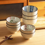 Japanese Ceramic Bowl Set 6pc Microwave Safe Gift Box - Tophatter Daily Deals