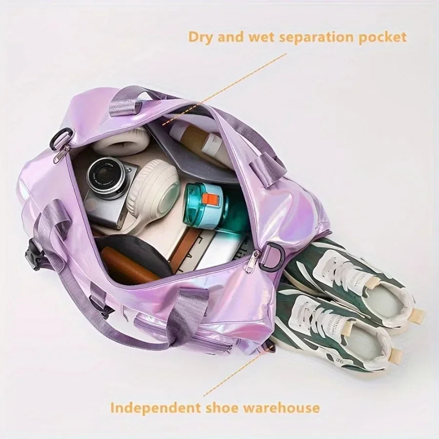 Women's Travel Duffel Bag with Shoe Compartment Luggage & Bags > Duffel Bags > Gym Duffel Bags - Tophatter Daily Deals