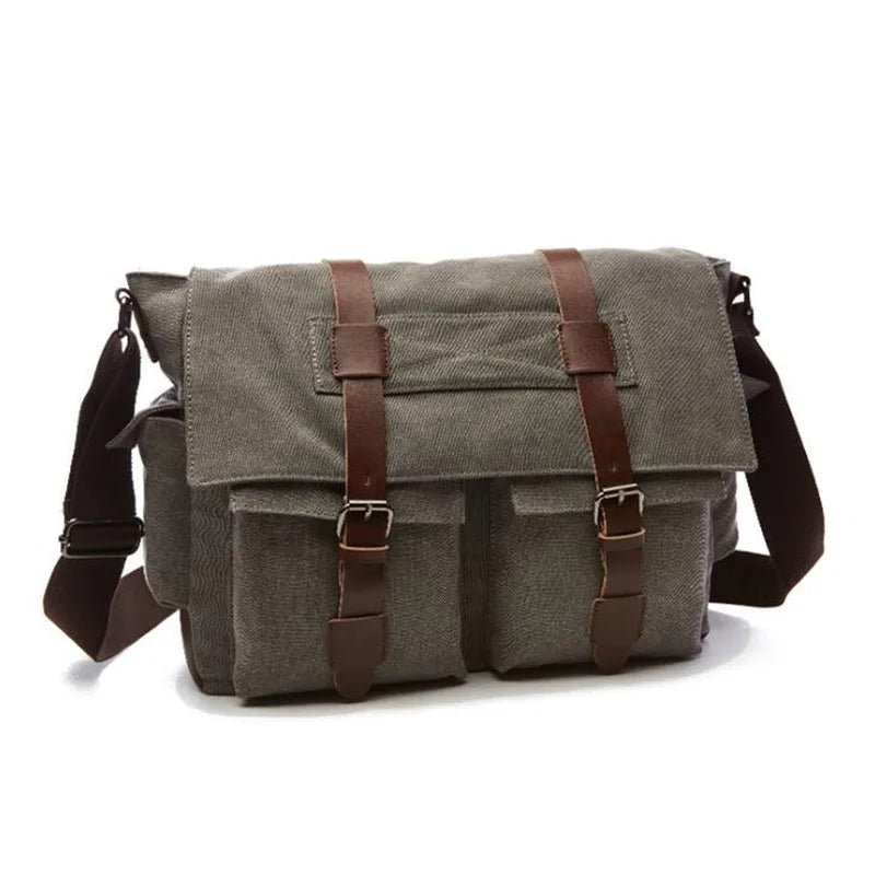 Men's Canvas Business Messenger Shoulder Bag (Grey) Luggage & Bags > Messenger Bags - Tophatter Daily Deals