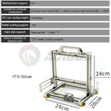 Open Frame PC Case Modular ATX MATX ITX Aluminum Rack ITX-Silver - Tophatter Daily Deals