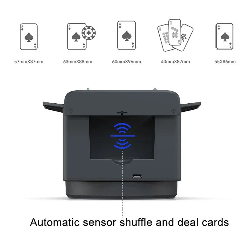 360° Rotating Automatic Card Shuffle Dealer Machine 2 In 1 Playing Cards Shuffling Dealing Tool Party Games Poker Device - Tophatter Daily Deals