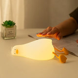 Duck Rechargeable LED Night Light Pat Silicone Lamp Bedside Nightlight Animals - Tophatter Daily Deals