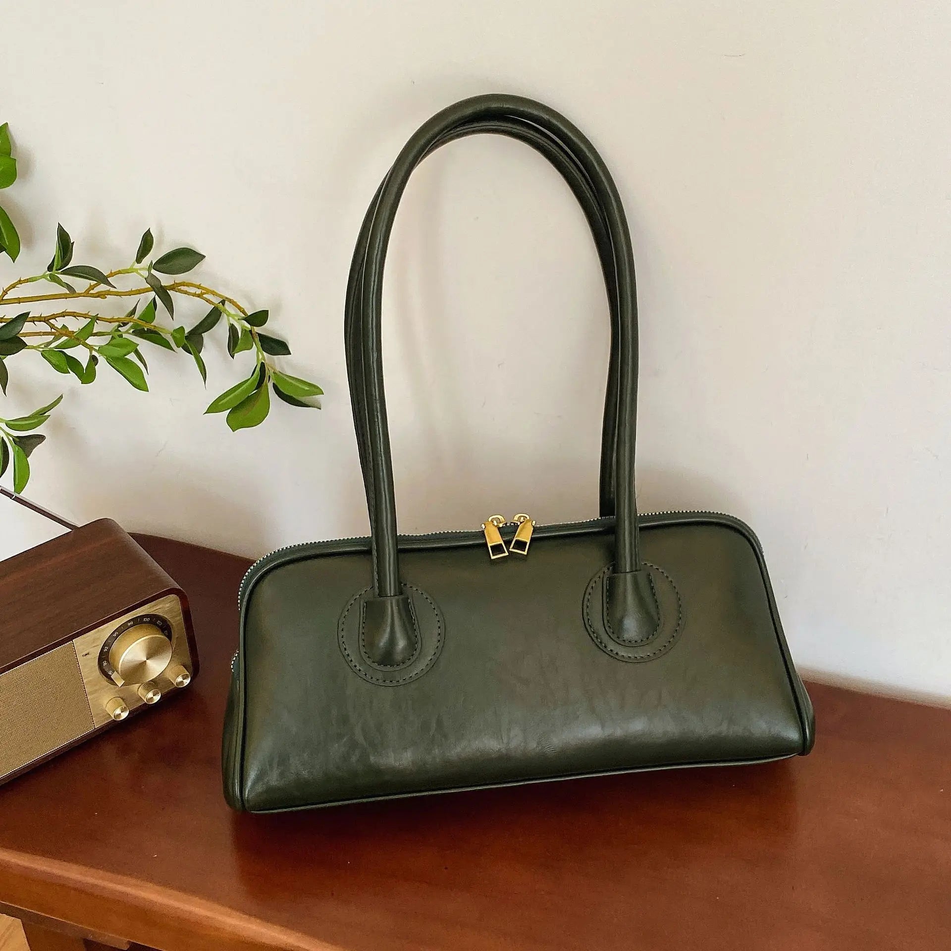 Baguette Shoulder Bag Large Pillow Style (Green) Apparel & Accessories > Handbags, Wallet's & Cases > Handbags - Tophatter Daily Deals