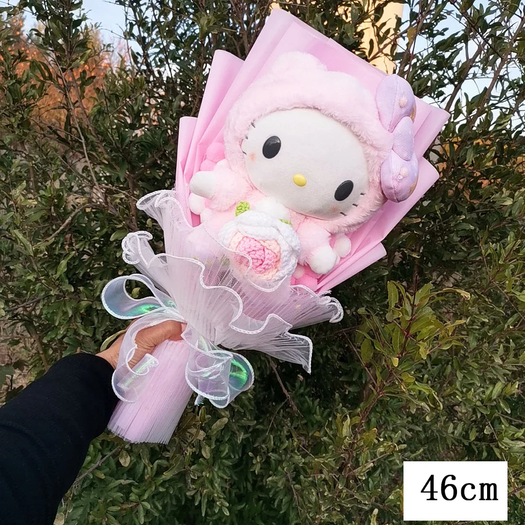 Sanrio Kuromi My Melody Hello Kitty Cinnamoroll Plush Bouquet Hello Kitty (Pink) Flowers - Tophatter Daily Deals