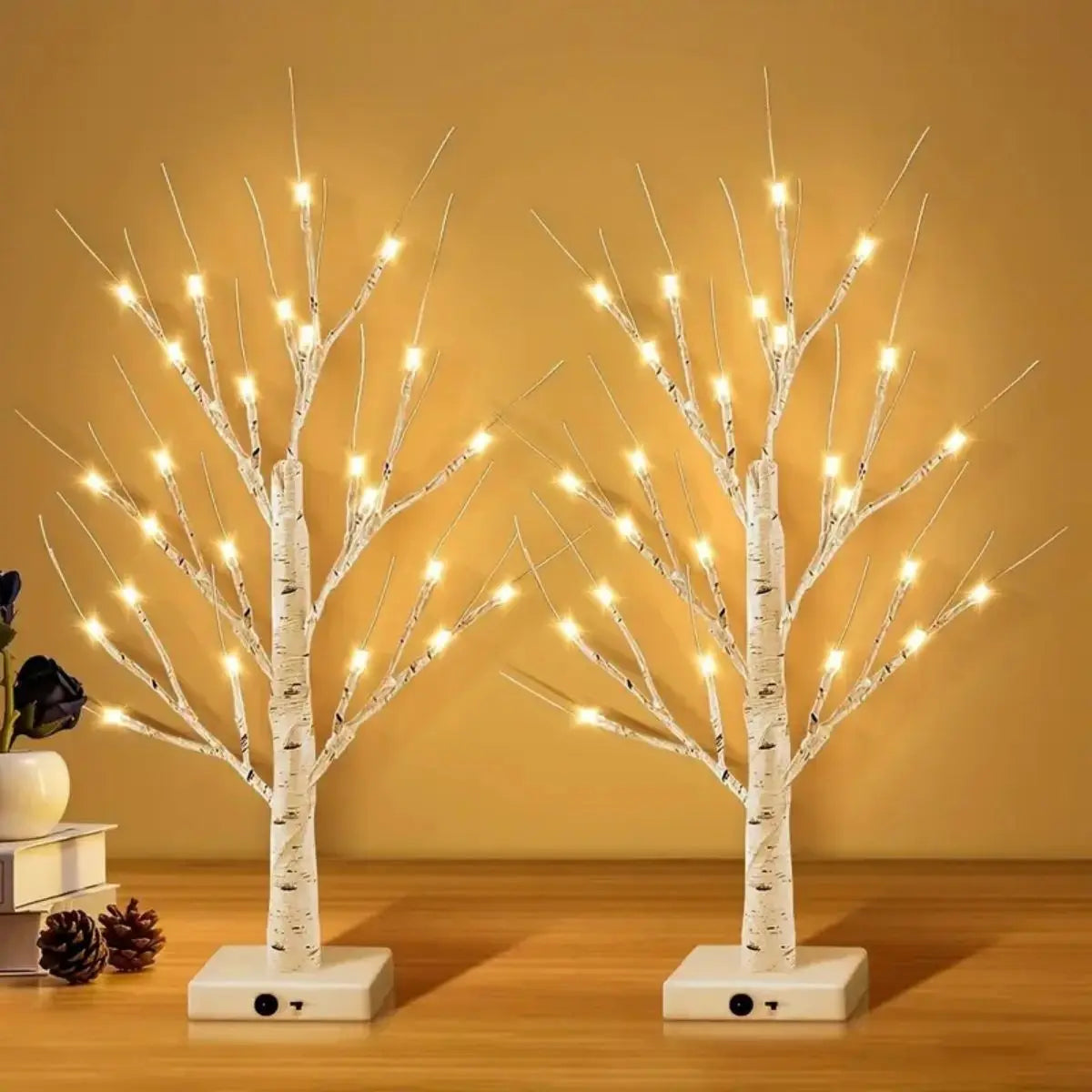 LED Easter Birch Tree Lamp USB Battery Powered Decor - Tophatter Daily Deals