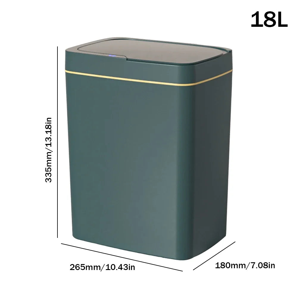 Smart Sensor Trash Can 15L 18L Touchless Quiet Waterproof 18L Green A - Tophatter Daily Deals
