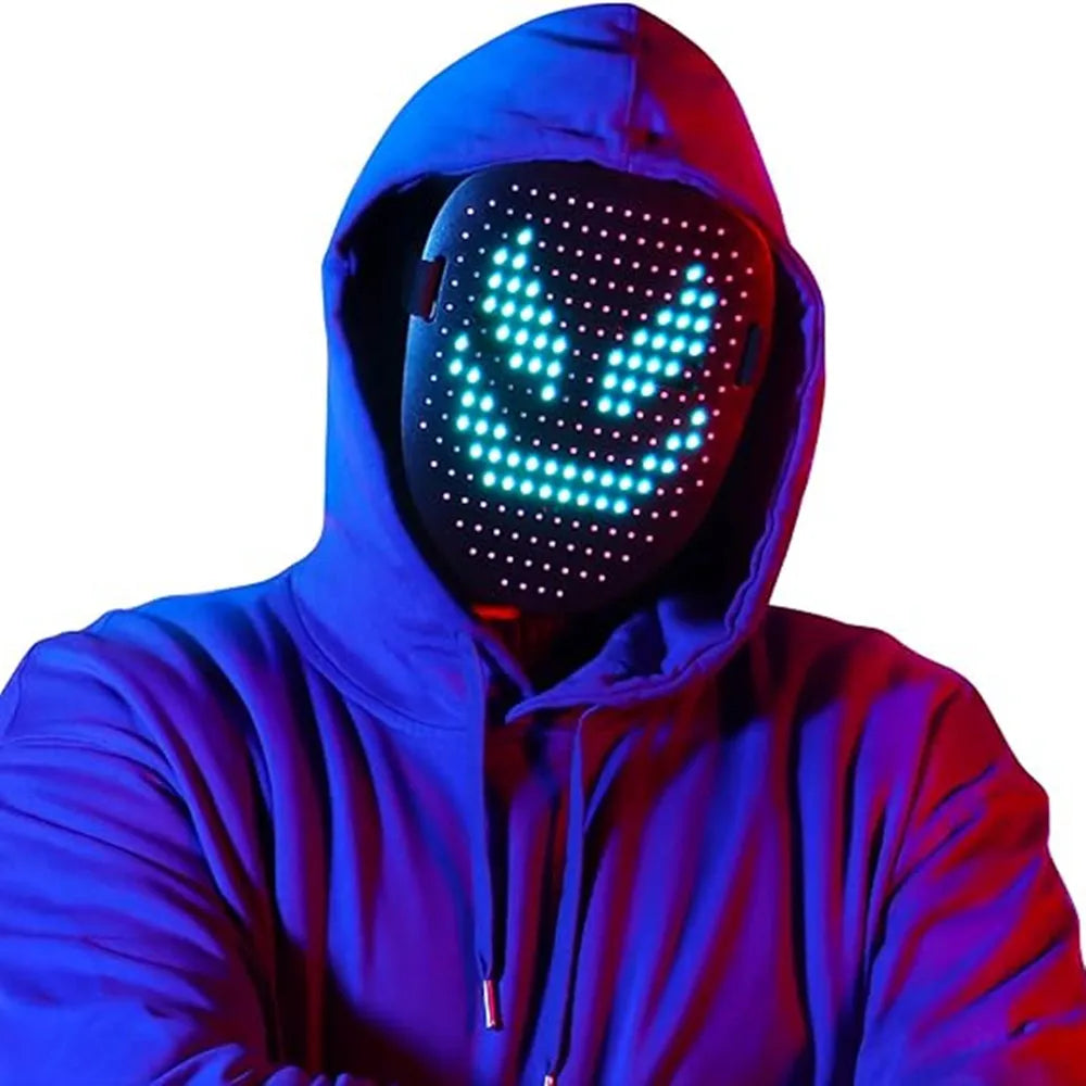 LED Mask Gesture Sensing Light Up Face Mask Halloween 2025 - Tophatter Daily Deals