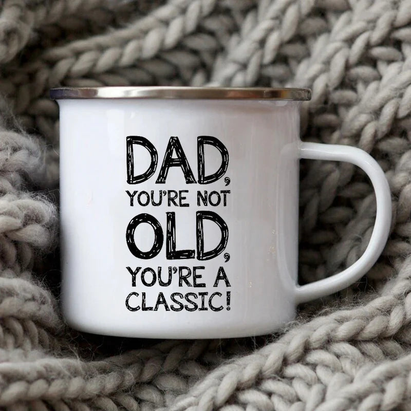 Dad Nutritional Facts Coffee Mug Enamel Cup for Papa Daddy Stepdad Father’s Day Gift Best Dad Ever Cups Dad Gifts From Kids XH5956-A015WH-8 - Tophatter Daily Deals