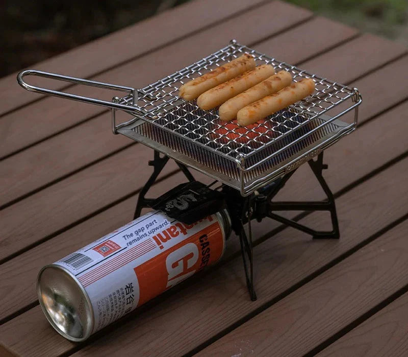 Stainless Steel Folding Toast Grill Net Gas Stove Grill Silver Griddles & Grill Pans - Tophatter Daily Deals