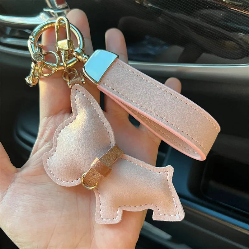 Leather Dog Keychain Car Charm Bag Hanging Accessory 04 - Tophatter Daily Deals