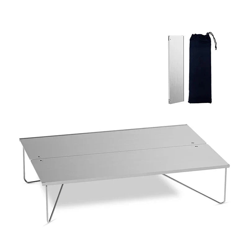 Ultralight Mini Folding Camping Table Silver Camp Furniture - Tophatter Daily Deals