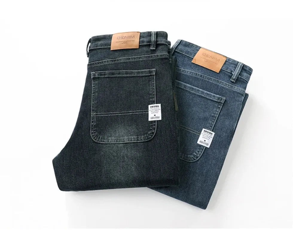 Stretchy Men’s Jeans - Wide Leg, Cotton, Business Casual - Tophatter Daily Deals