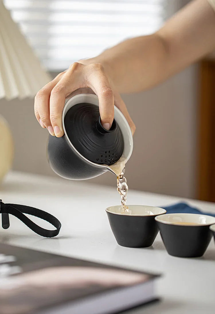 Portable Ceramic Travel Tea Set With Case Gift Kit - Tophatter Daily Deals