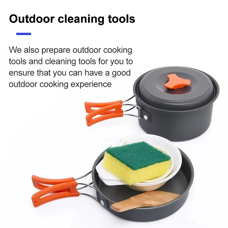 Camping Cookware Tableware Set Black Camp Cooking - Tophatter Daily Deals