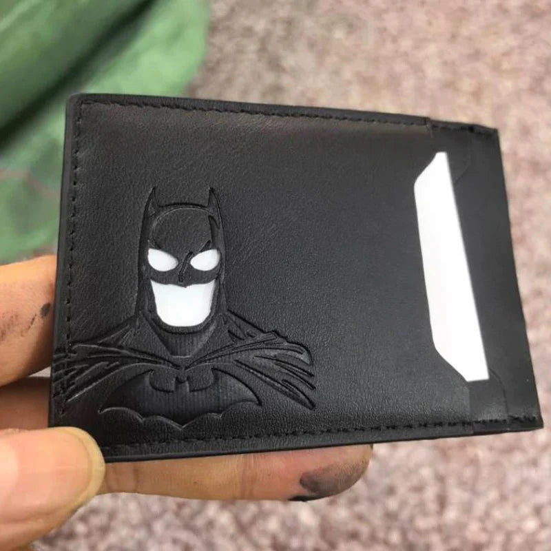 Leather Bat Wallet Personalized Superhero Mask Card Holder Bat ID Heroic Wallet Gift Unisex - Tophatter Daily Deals