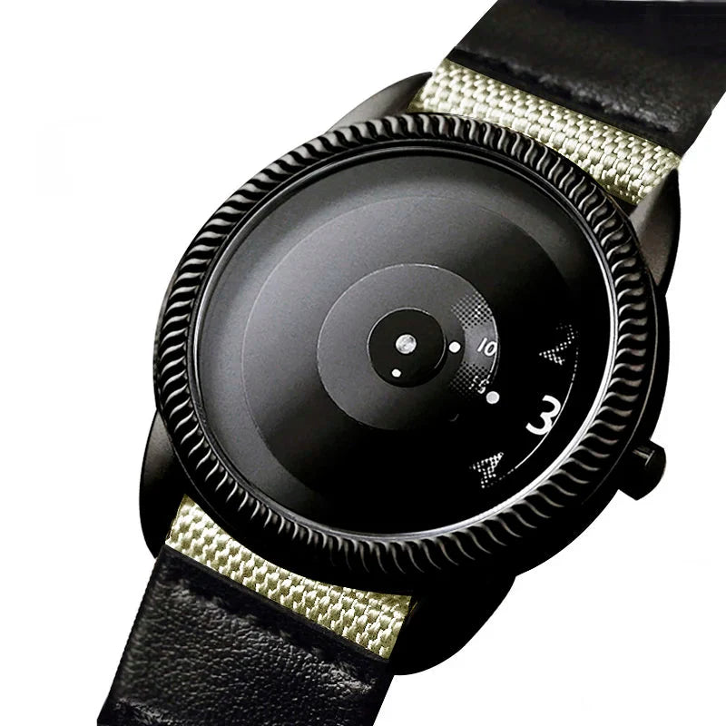 Quartz Handless Watch Canvas Strap Minimalist Style BD-beige - Tophatter Daily Deals