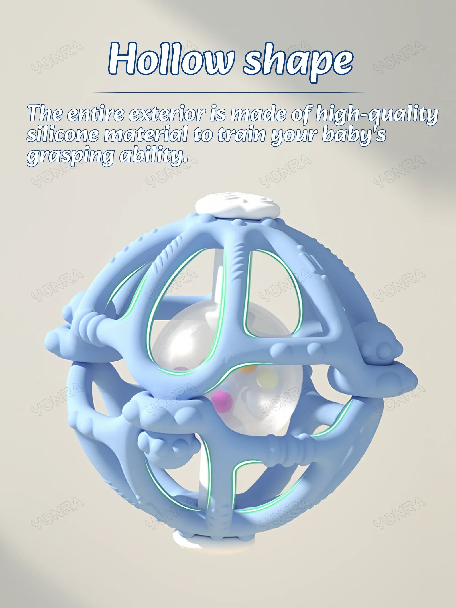 Silicone Teether Rattle Orb Montessori Newborn Sensory Toys - Tophatter Daily Deals