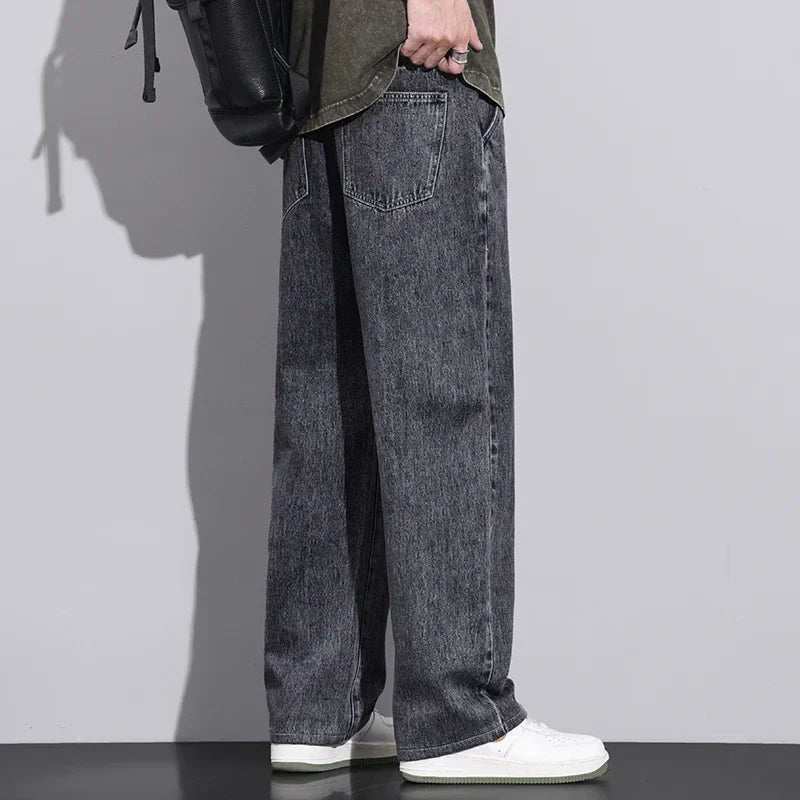 Stretchy Men Wide Leg Jeans - Drawstring Waist, Denim - Tophatter Daily Deals