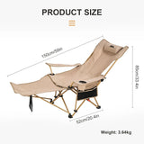2-in-1 Reclining Camping Chair Adjustable Khaki Camp Furniture - Tophatter Daily Deals