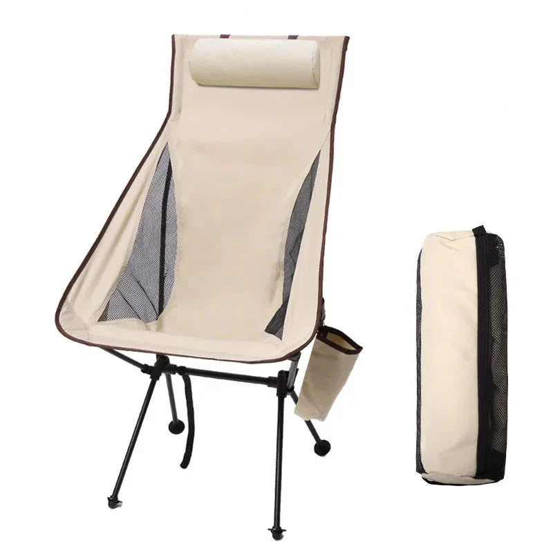 Ultra-Light Camping Chair Beige Camp Furniture - Tophatter Daily Deals