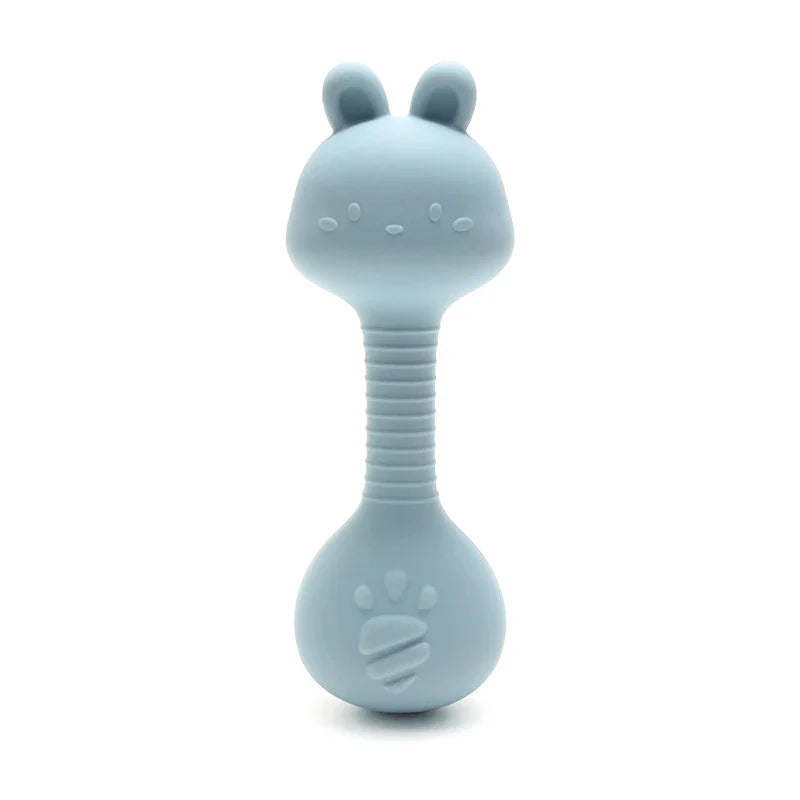 Silicone Rabbit Teether Rattle Newborn Sensory Toys Rabbit Sky Blue - Tophatter Daily Deals