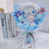 Sanrio Plush Bouquet My Melody Kuromi Cinnamoroll Hello Kitty Blue x Pink Flowers - Tophatter Daily Deals