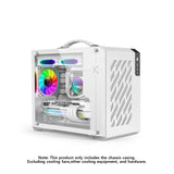 Mini ITX Case Glass Side 240mm Watercooling Portable X200 White - Tophatter Daily Deals