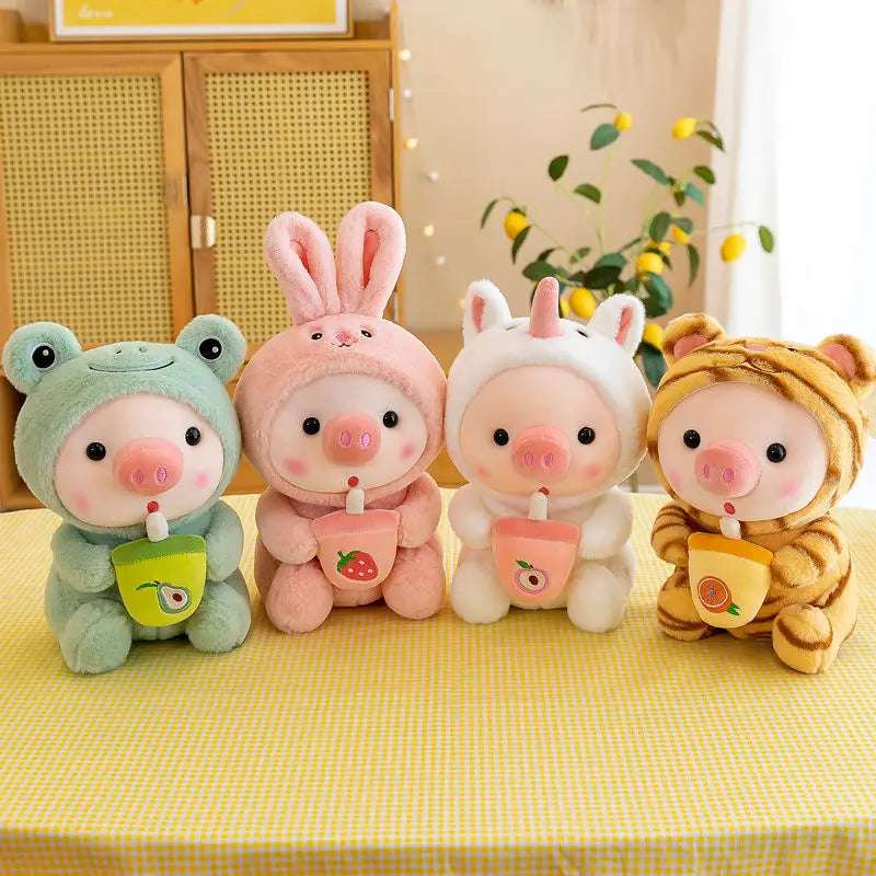 Bubble Tea Pig Plush Animals - Tophatter Daily Deals