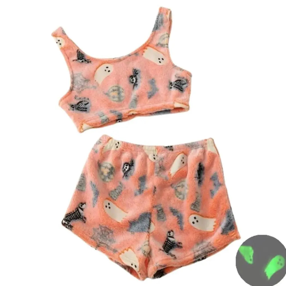 Soft Womens Pajama Set - Sleeveless Crop, Velvet Homewear - Tophatter Daily Deals