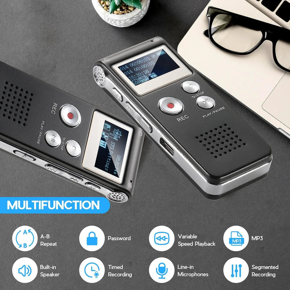 Voice Recorder Voice Activated Mini Recorder for Lectures - Tophatter Daily Deals