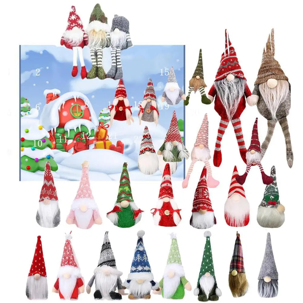 Christmas Gnome Advent Calendar 24 Plush Countdown 2025 - Tophatter Daily Deals