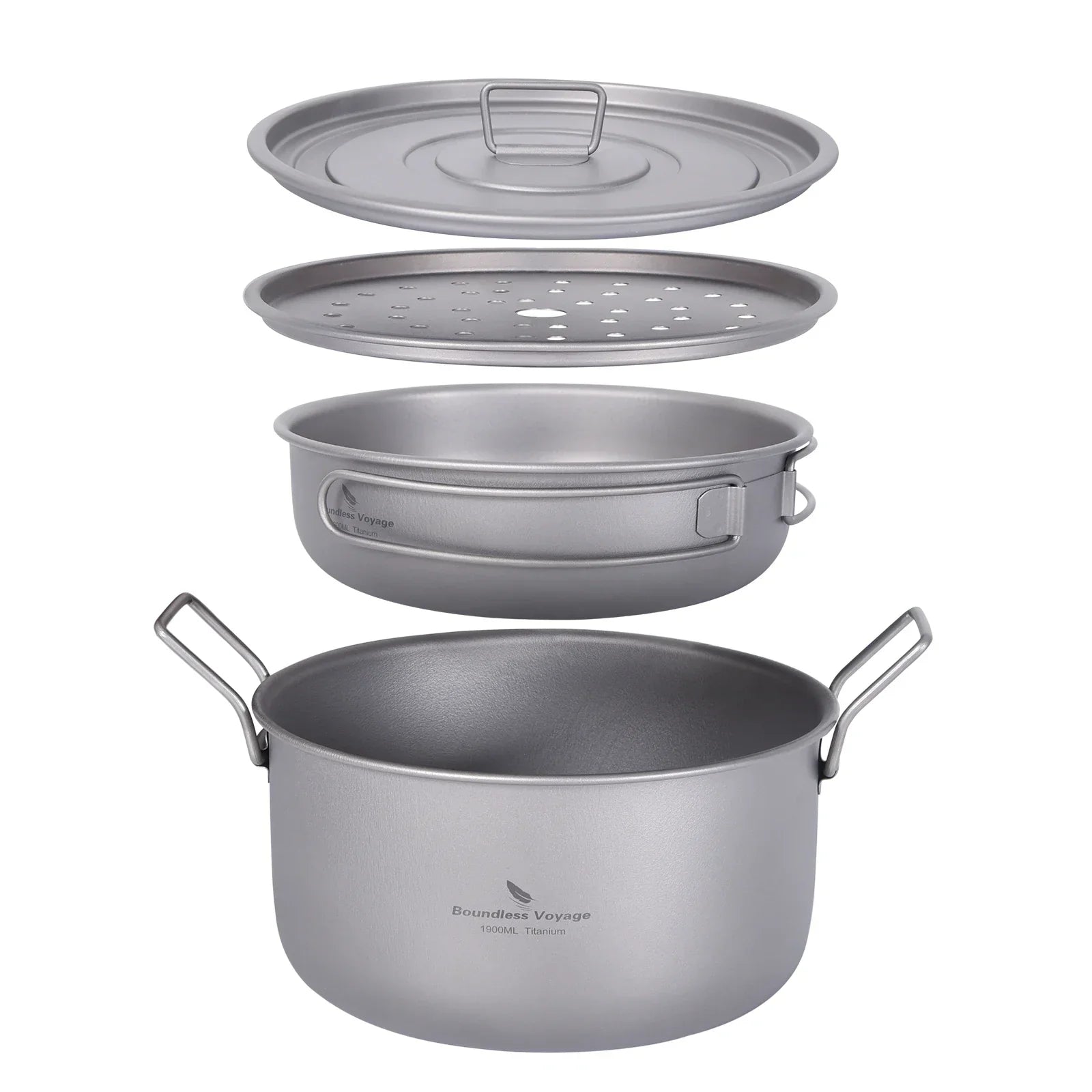 Titanium Camping Cookware Set Grey Camp Cooking - Tophatter Daily Deals