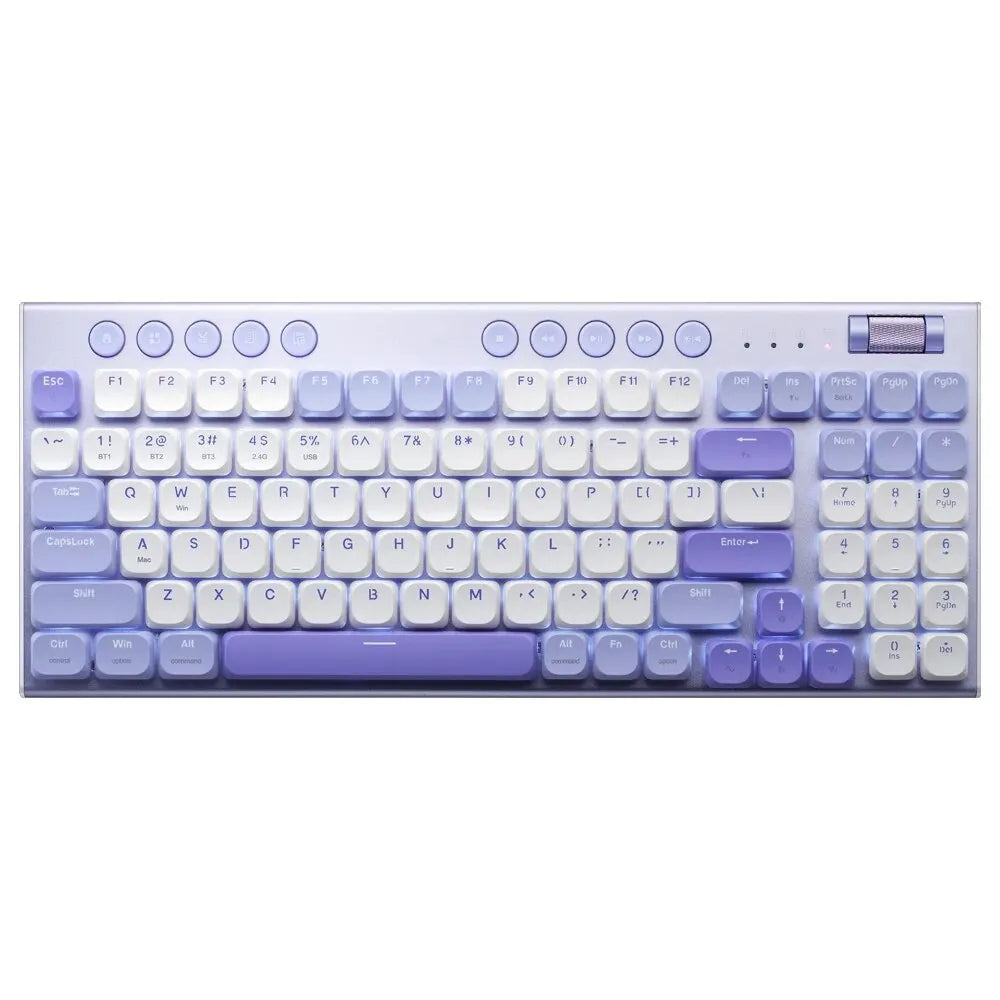 Wireless Low Profile Mechanical Keyboard 98 Keys PBT WATER WISTERIA Red axis - Tophatter Daily Deals