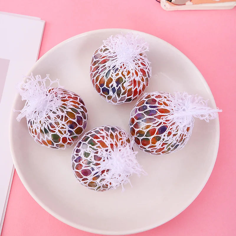 6cm Rainbow Bead Stress Ball Mesh Pinch Pocket Fidget - Tophatter Daily Deals