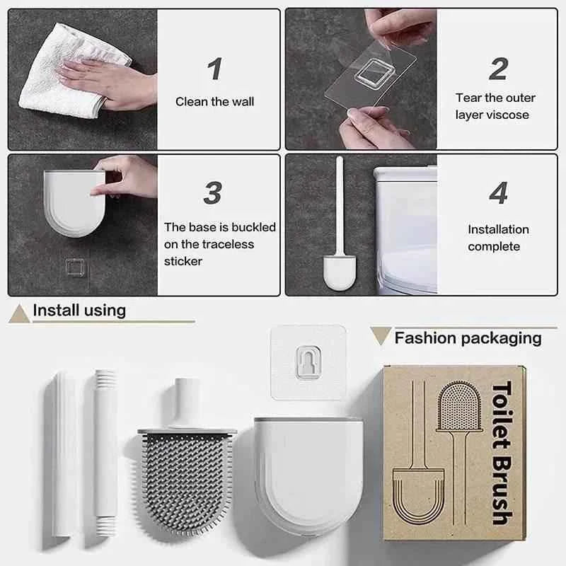 Wall Hanging Toilet Brush With Holder Bath - Tophatter Daily Deals