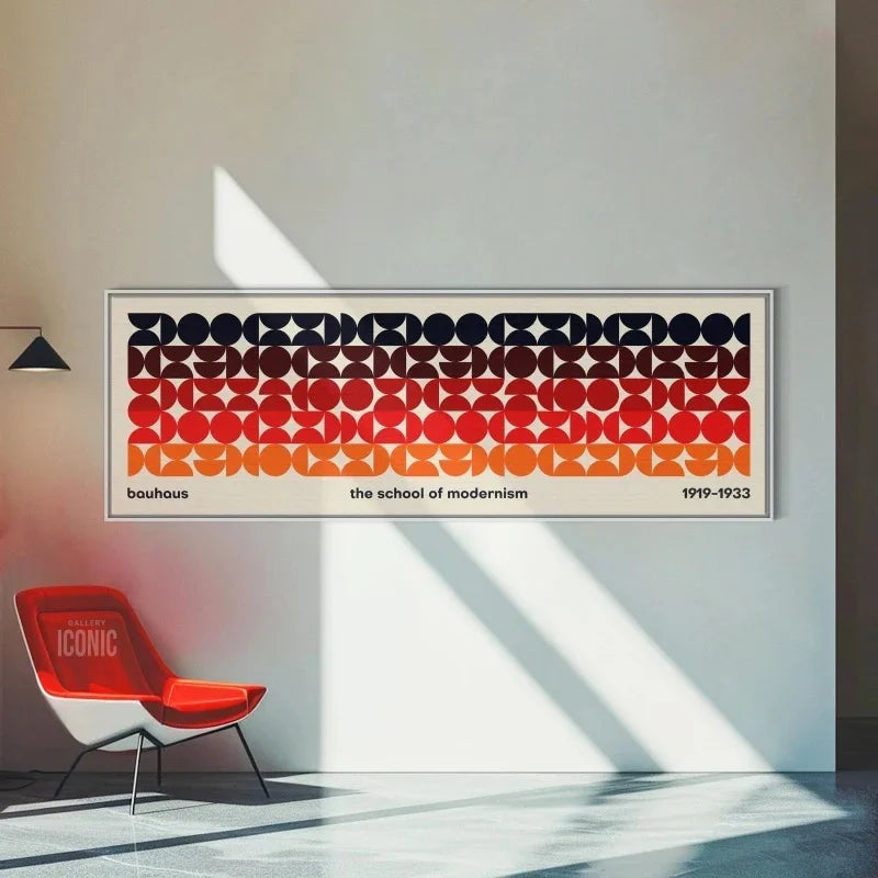 Mid Century Modern Panoramic Canvas Print Bauhaus Unframed - Tophatter Daily Deals