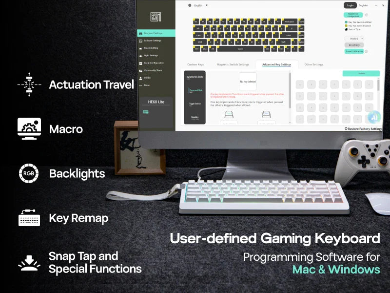 Mechanical 65 Percent Magnetic Wired Keyboard RGB Backlit - Tophatter Daily Deals