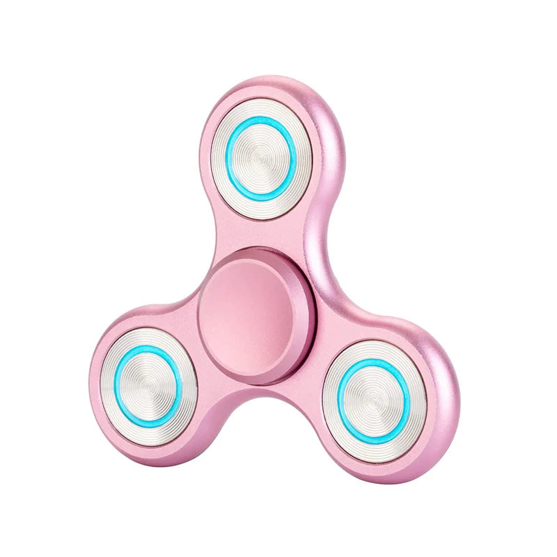 Fidget Spinner Luminous Metal Triangle EDC Desk Focus Toy - Tophatter Daily Deals