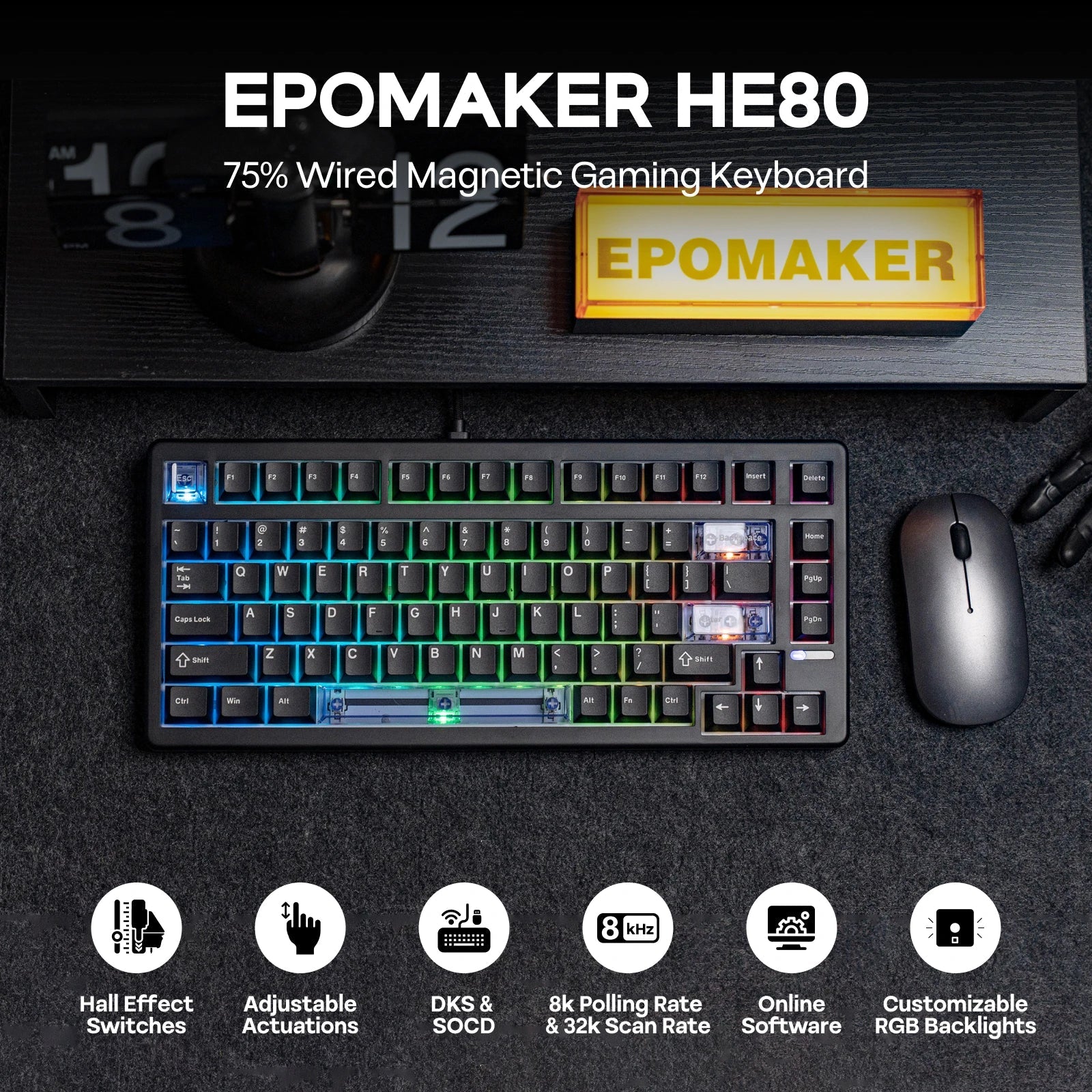 Mechanical Keyboard 75 Percent Hot Swap Gasket Mount Wired - Tophatter Daily Deals