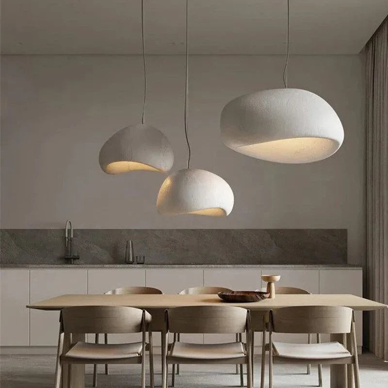 Japandi Pendant Ceiling Lamps Nordic Wabi Sabi LED Dining Room - Tophatter Daily Deals