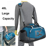 40L Gym Travel Duffel Bag Wet-Dry Separation Blue Duffel Bags - Tophatter Daily Deals