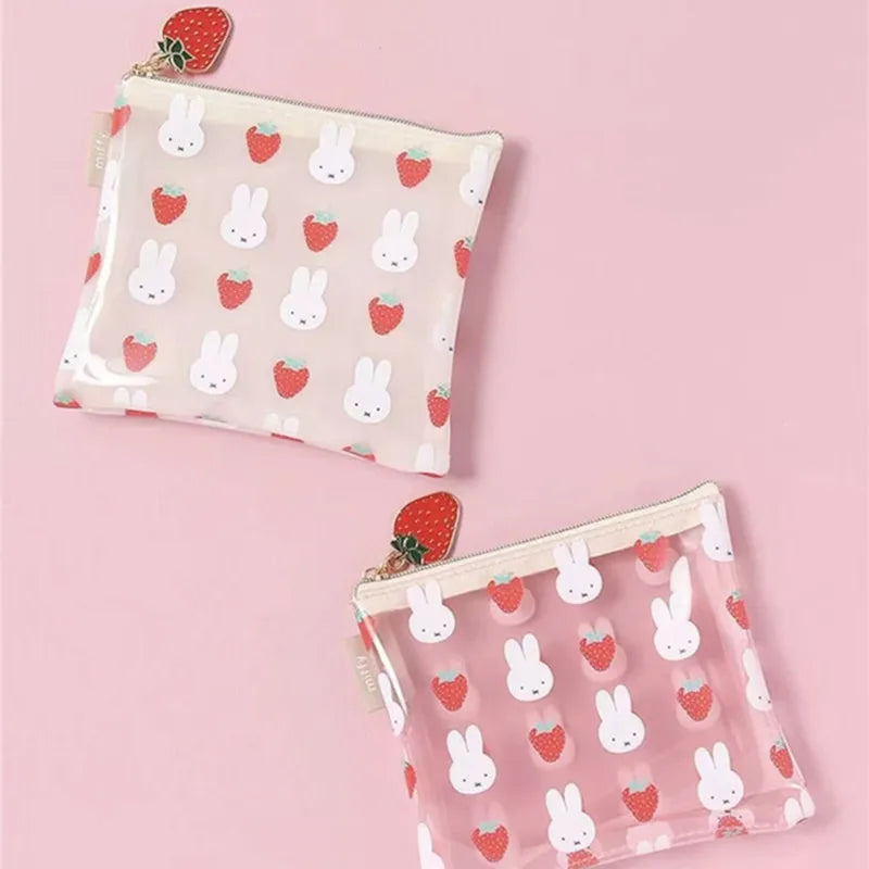 Miffy Strawberry Transparent PVC Zipped Case Animals - Tophatter Daily Deals
